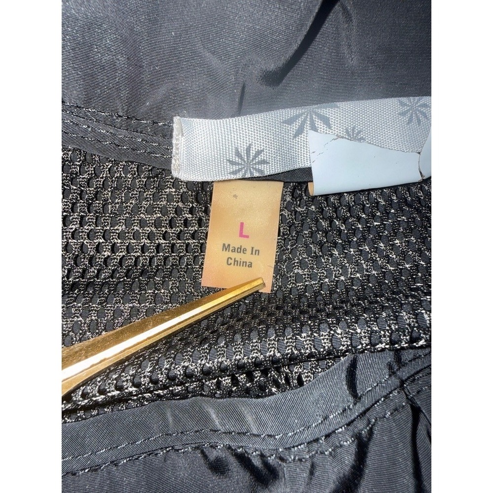 Athleta Womens Black Hooded Windbreaker Jacket Cinched Waist Full Zip Size Large - Picture 8 of 10